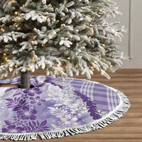Aloha Hawaii Palaka Tree Skirt Purple Plumeria Lei - Polynesian Pride