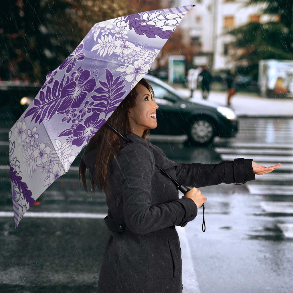 Aloha Hawaii Palaka Umbrella Purple Plumeria Lei - Polynesian Pride