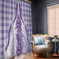 Aloha Hawaii Palaka Window Curtain Purple Plumeria Lei - Polynesian Pride