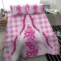 Aloha Hawaii Palaka Bedding Set Pink Plumeria Lei - Polynesian Pride