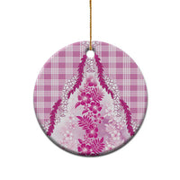 Aloha Hawaii Palaka Ceramic Ornament Pink Plumeria Lei - Polynesian Pride