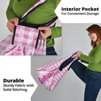 Aloha Hawaii Palaka Grocery Bag Pink Plumeria Lei - Polynesian Pride