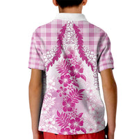 Aloha Hawaii Palaka Kid Polo Shirt Pink Plumeria Lei - Polynesian Pride