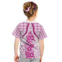 Aloha Hawaii Palaka Kid T Shirt Pink Plumeria Lei - Polynesian Pride