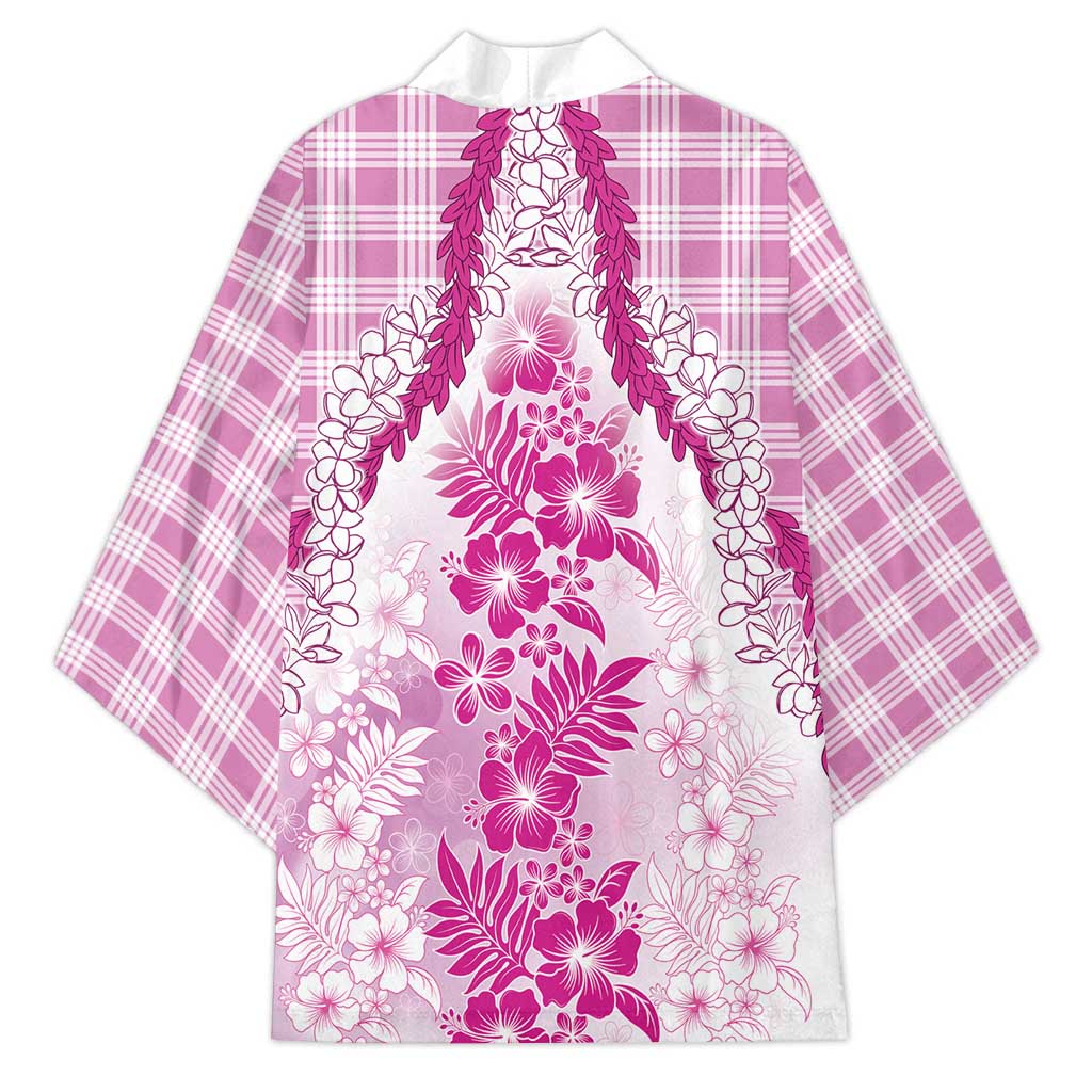 Aloha Hawaii Palaka Kimono Pink Plumeria Lei - Polynesian Pride