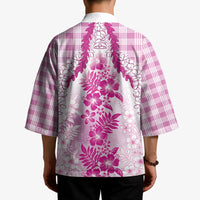 Aloha Hawaii Palaka Kimono Pink Plumeria Lei - Polynesian Pride
