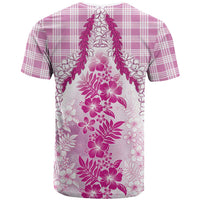Aloha Hawaii Palaka T Shirt Pink Plumeria Lei - Polynesian Pride