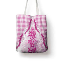 Aloha Hawaii Palaka Tote Bag Pink Plumeria Lei - Polynesian Pride