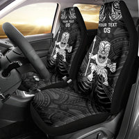 Custom New Zealand Maori Taiaha Car Seat Cover Tiki Warrior Black LT05 - Polynesian Pride