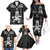 Custom New Zealand Maori Taiaha Family Matching Off Shoulder Long Sleeve Dress and Hawaiian Shirt Tiki Warrior Black LT05 - Polynesian Pride