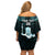 Custom New Zealand Maori Taiaha Off Shoulder Short Dress Tiki Warrior Paua Shell LT05 - Polynesian Pride