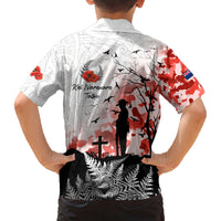 Kei Wareware Tatou New Zealand ANZAC Day Family Matching Off Shoulder Short Dress and Hawaiian Shirt Lest We Forget LT05 - Polynesian Pride