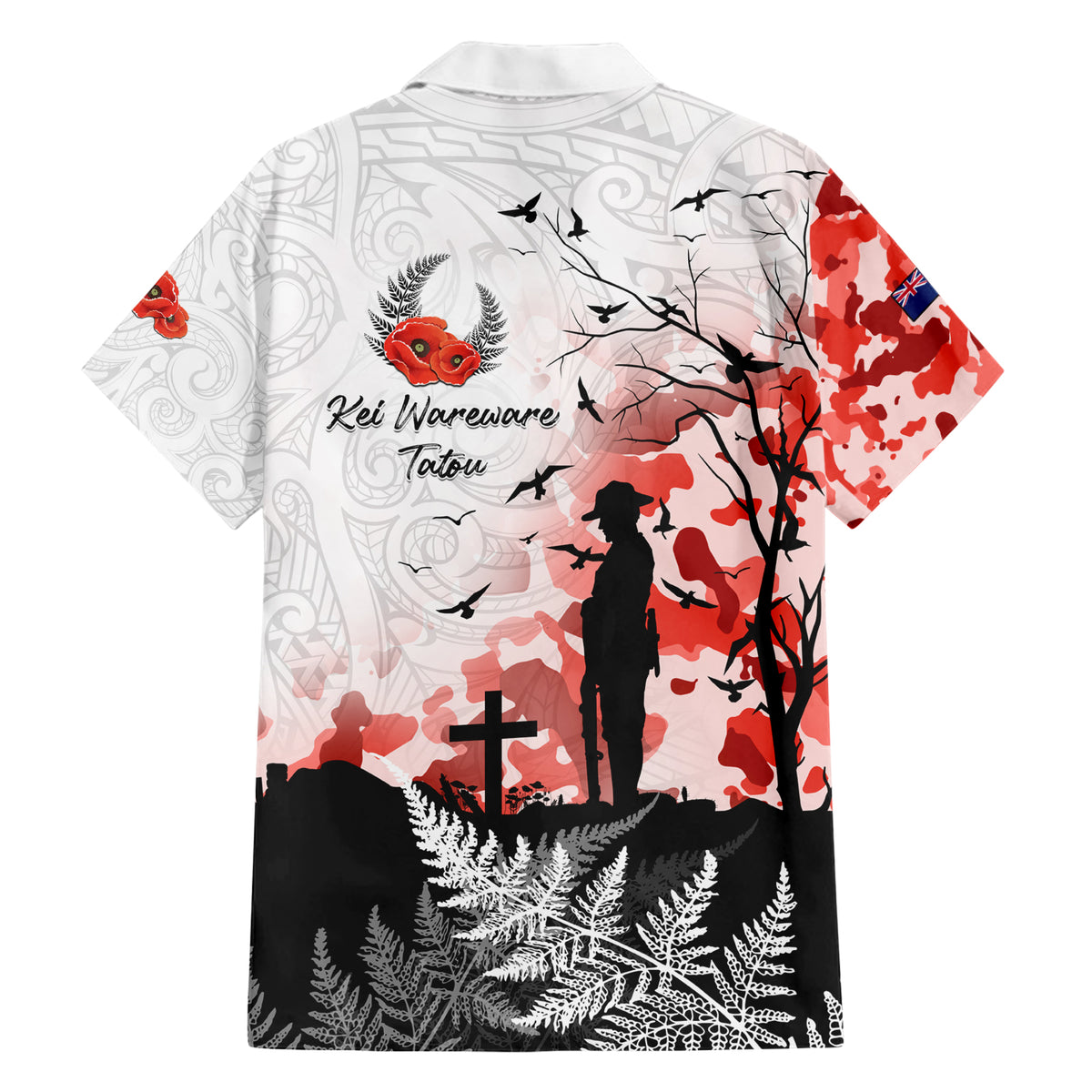 Kei Wareware Tatou New Zealand ANZAC Day Family Matching Short Sleeve Bodycon Dress and Hawaiian Shirt Lest We Forget LT05 - Polynesian Pride
