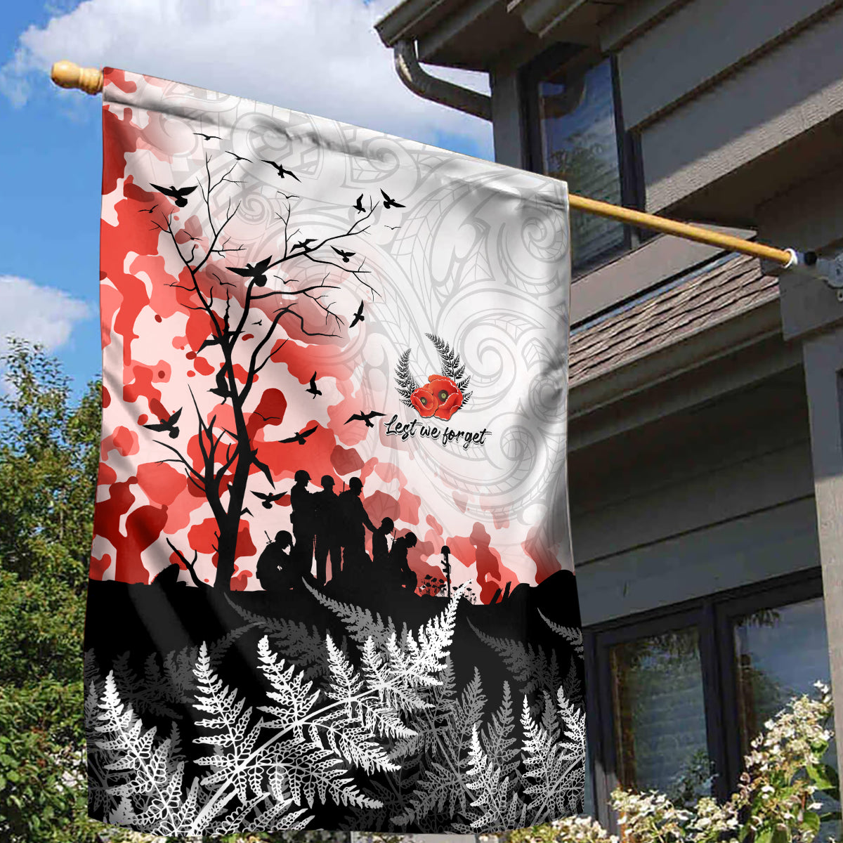 Kei Wareware Tatou New Zealand ANZAC Day Garden Flag Lest We Forget LT05 - Polynesian Pride