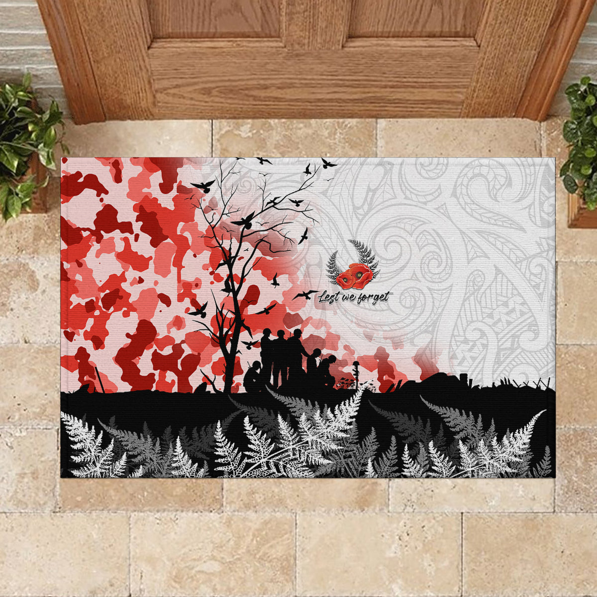 Kei Wareware Tatou New Zealand ANZAC Day Rubber Doormat Lest We Forget LT05 - Polynesian Pride