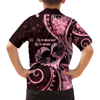 New Zealand Valentine Family Matching Puletasi and Hawaiian Shirt Aroha Sweet Pink Piwakawaka LT05 - Polynesian Pride