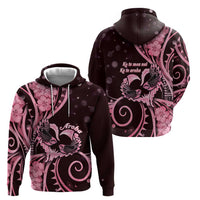 New Zealand Valentine Hoodie Aroha Sweet Pink Piwakawaka
