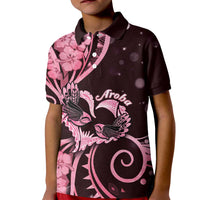 New Zealand Valentine Kid Polo Shirt Aroha Sweet Pink Piwakawaka LT05 Kid Pink - Polynesian Pride