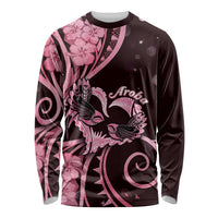 New Zealand Valentine Long Sleeve Shirt Aroha Sweet Pink Piwakawaka LT05 Unisex Pink - Polynesian Pride