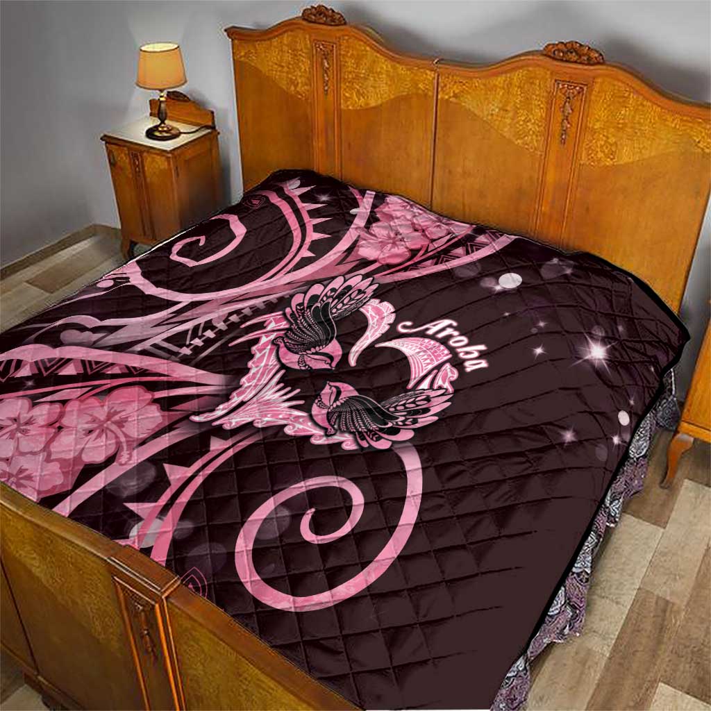 New Zealand Valentine Quilt Aroha Sweet Pink Piwakawaka LT05 - Polynesian Pride