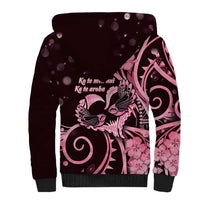 New Zealand Valentine Sherpa Hoodie Aroha Sweet Pink Piwakawaka