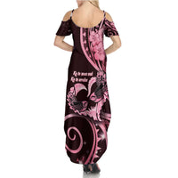 New Zealand Valentine Summer Maxi Dress Aroha Sweet Pink Piwakawaka