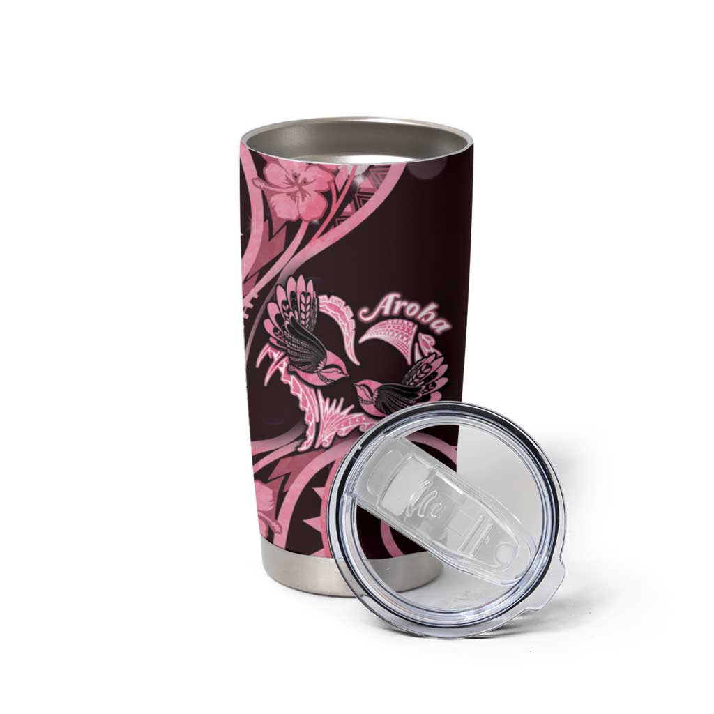 New Zealand Valentine Tumbler Cup Aroha Sweet Pink Piwakawaka LT05 - Polynesian Pride