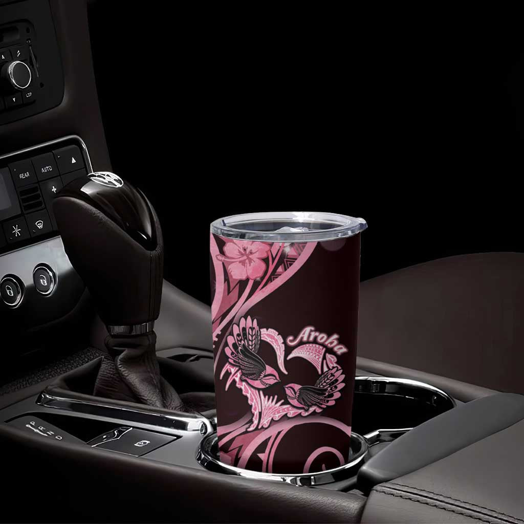 New Zealand Valentine Tumbler Cup Aroha Sweet Pink Piwakawaka LT05 - Polynesian Pride