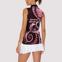New Zealand Valentine Women Sleeveless Polo Shirt Aroha Sweet Pink Piwakawaka LT05 - Polynesian Pride