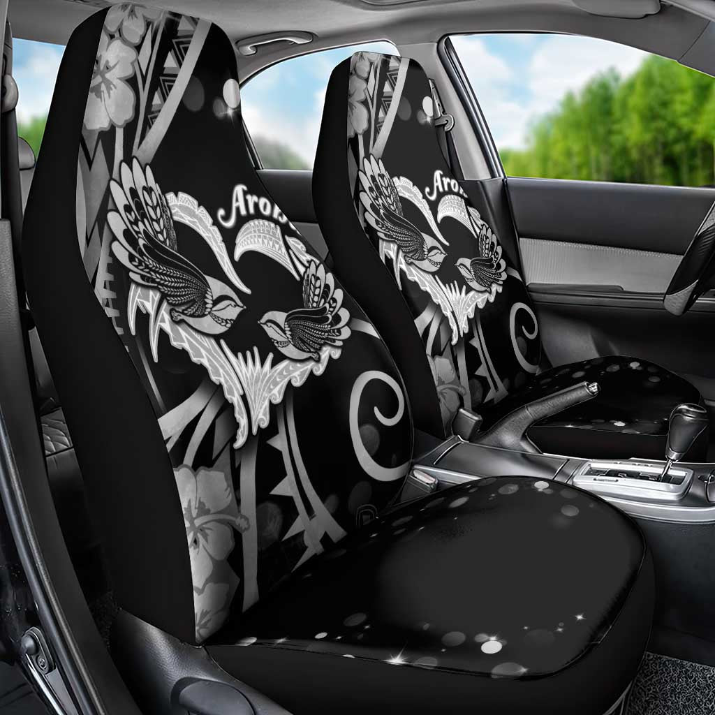 New Zealand Valentine Car Seat Cover Aroha Gray Piwakawaka LT05 - Polynesian Pride