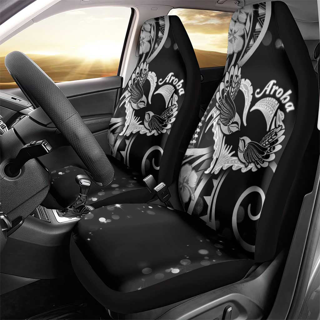 New Zealand Valentine Car Seat Cover Aroha Gray Piwakawaka LT05 - Polynesian Pride