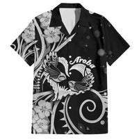 New Zealand Valentine Family Matching Long Sleeve Bodycon Dress and Hawaiian Shirt Aroha Gray Piwakawaka LT05 Dad's Shirt - Short Sleeve Gray - Polynesian Pride