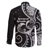 New Zealand Valentine Family Matching Puletasi and Hawaiian Shirt Aroha Gray Piwakawaka LT05 - Polynesian Pride