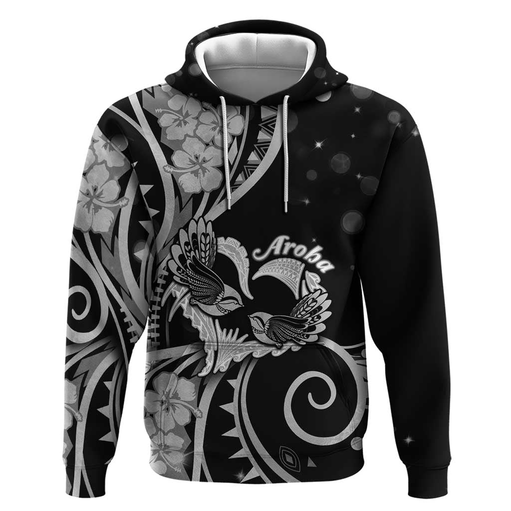 New Zealand Valentine Hoodie Aroha Gray Piwakawaka