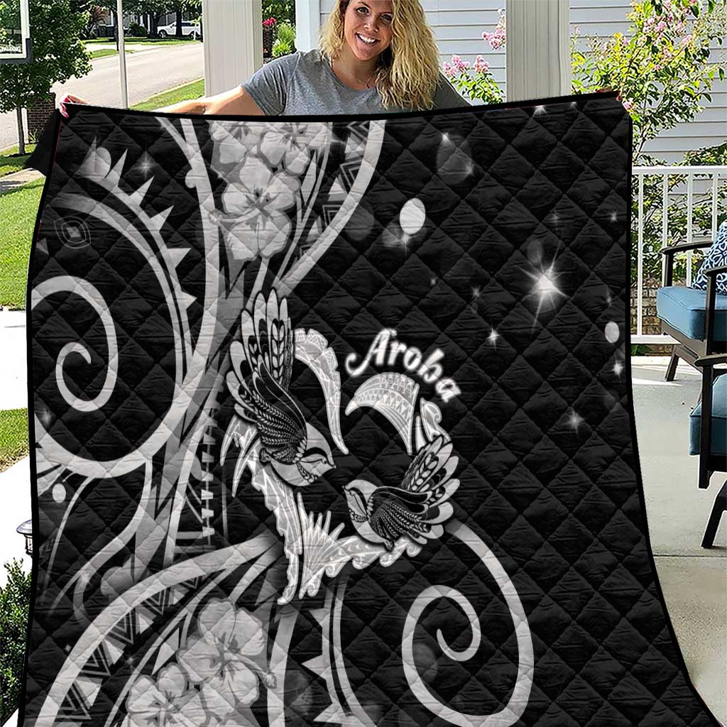 New Zealand Valentine Quilt Aroha Gray Piwakawaka LT05 Gray - Polynesian Pride