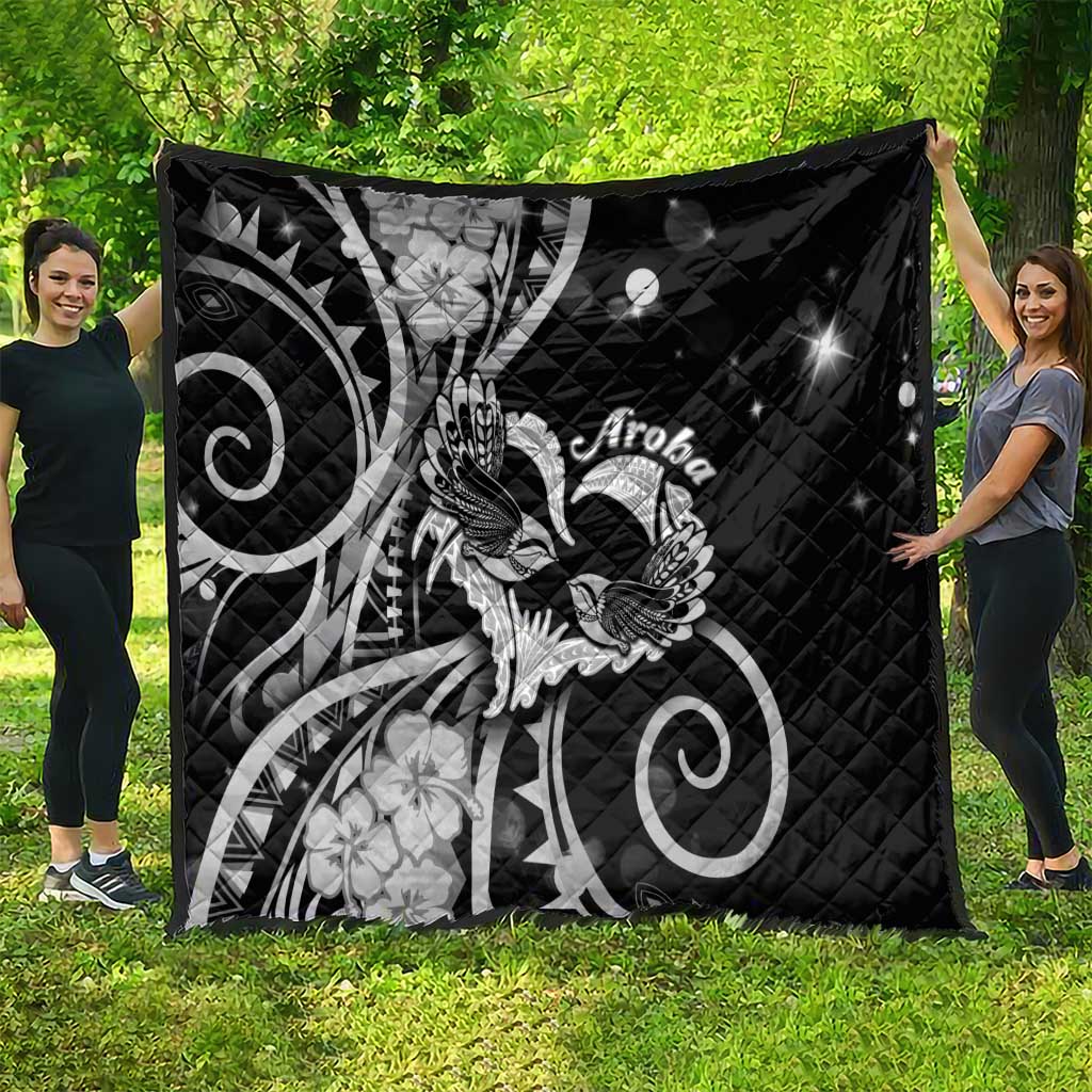 New Zealand Valentine Quilt Aroha Gray Piwakawaka LT05 - Polynesian Pride