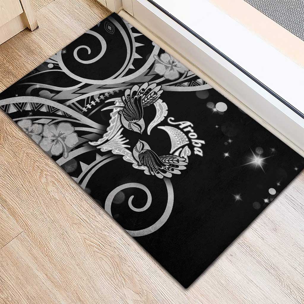 New Zealand Valentine Rubber Doormat Aroha Gray Piwakawaka LT05 - Polynesian Pride