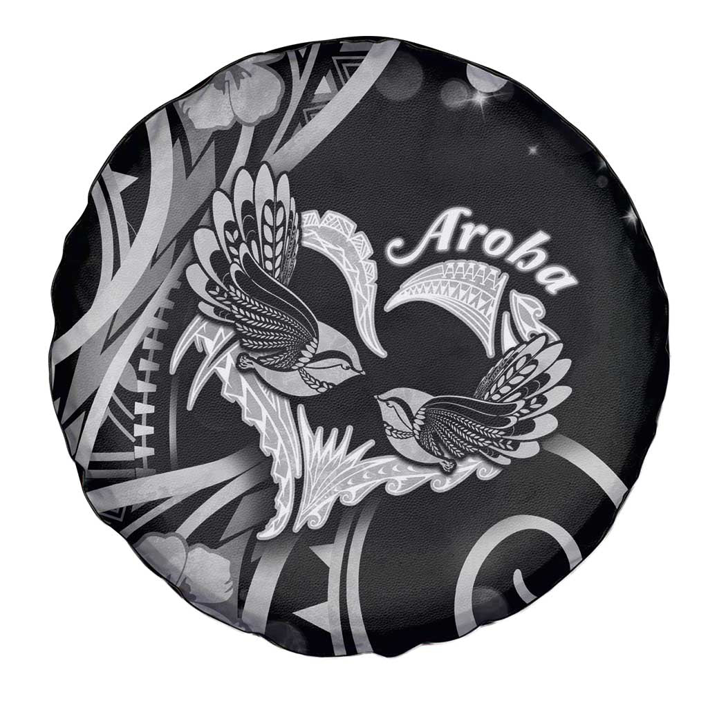 New Zealand Valentine Spare Tire Cover Aroha Gray Piwakawaka