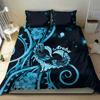 New Zealand Valentine Bedding Set Aroha Cyan Piwakawaka