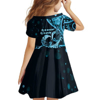 New Zealand Valentine Family Matching Long Sleeve Bodycon Dress and Hawaiian Shirt Aroha Cyan Piwakawaka LT05 - Polynesian Pride