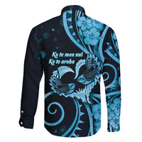 New Zealand Valentine Family Matching Long Sleeve Bodycon Dress and Hawaiian Shirt Aroha Cyan Piwakawaka LT05 - Polynesian Pride