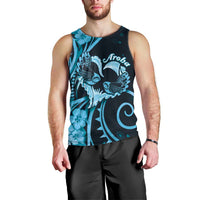 New Zealand Valentine Men Tank Top Aroha Cyan Piwakawaka