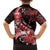 Personalised Hawaii Valentine Day Family Matching Off The Shoulder Long Sleeve Dress and Hawaiian Shirt Polynesian Hibiscus Art Style Red