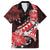 Personalised Hawaii Valentine Day Family Matching Off The Shoulder Long Sleeve Dress and Hawaiian Shirt Polynesian Hibiscus Art Style Red