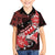 Personalised Hawaii Valentine Day Family Matching Off The Shoulder Long Sleeve Dress and Hawaiian Shirt Polynesian Hibiscus Art Style Red