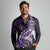 Personalised Hawaii Valentine Day Long Sleeve Polo Shirt Polynesian Hibiscus Art Style Purple