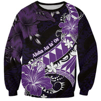 Personalised Hawaii Valentine Day Sweatshirt Polynesian Hibiscus Art Style Purple LT05 Unisex Purple - Polynesian Pride