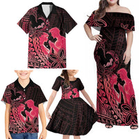 Alofa Samoa Valentine Red Family Matching Off Shoulder Maxi Dress and Hawaiian Shirt Love Is The Greatest Thing