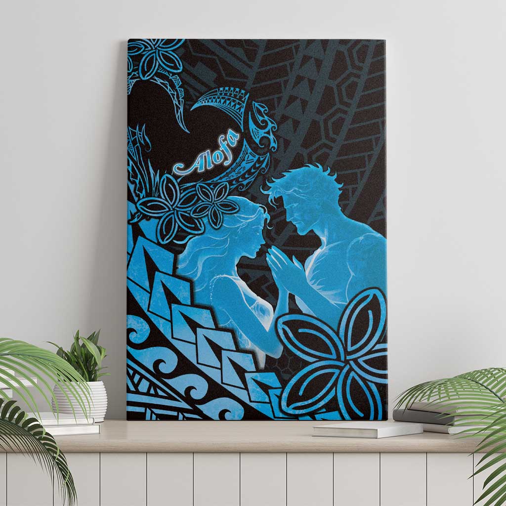 Alofa Samoa Valentine Blue Canvas Wall Art Love Is The Greatest Thing LT05 - Polynesian Pride