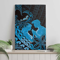 Alofa Samoa Valentine Blue Canvas Wall Art Love Is The Greatest Thing LT05 - Polynesian Pride